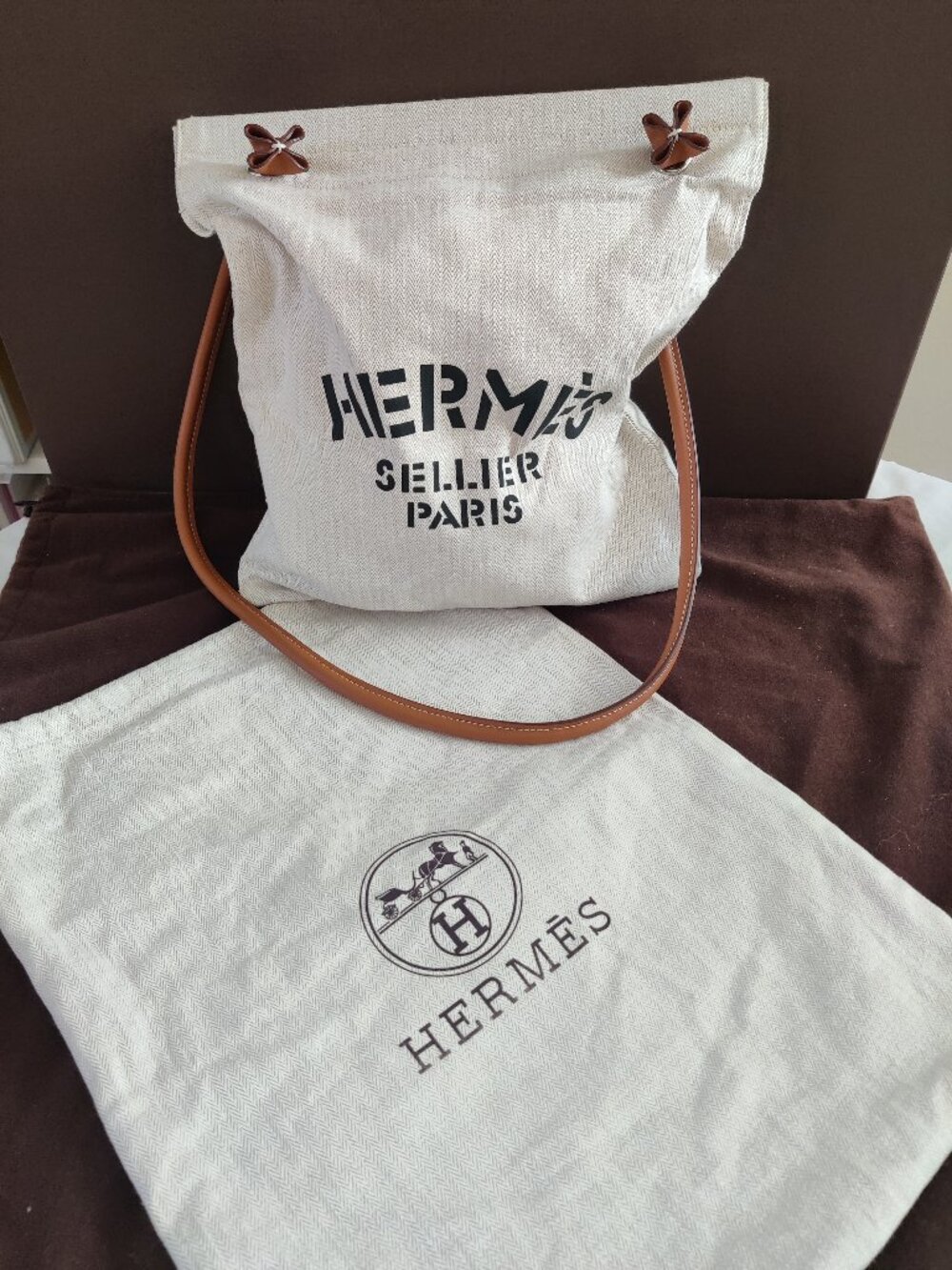 NEW! Cotton Leather Strap Shoulder Bag